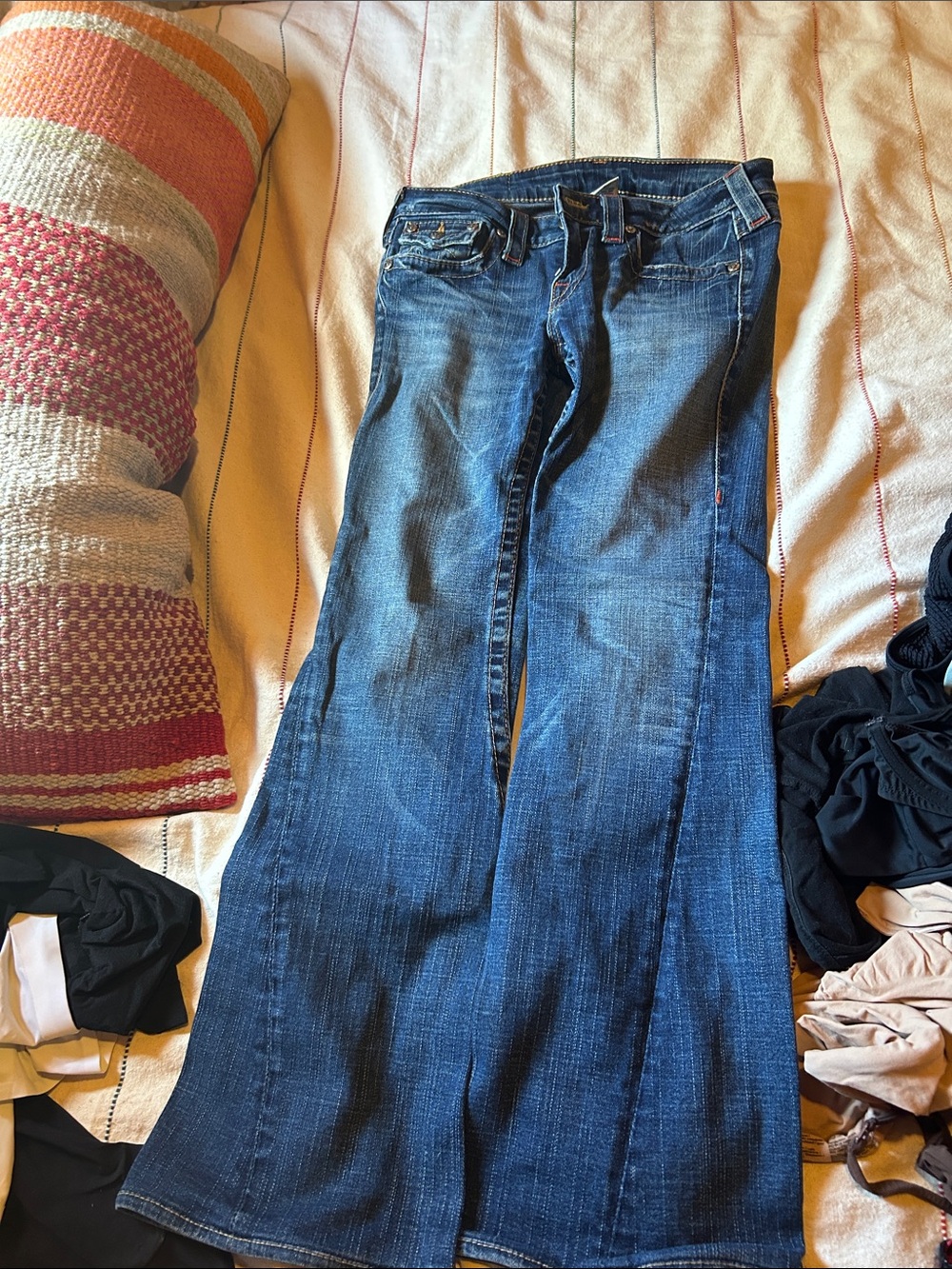 True Religion Low Rise Flare Jeans